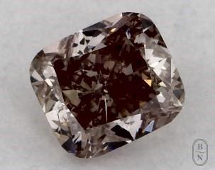 This cushion modified cut 0.28 carat Fancy Brown color si2 clarity has a diamond grading report from GIA